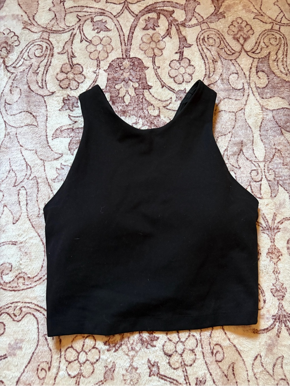 MTA Sport Black Athletic Crop Tank Top